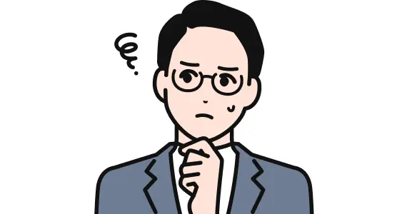 困っている男性のイラスト