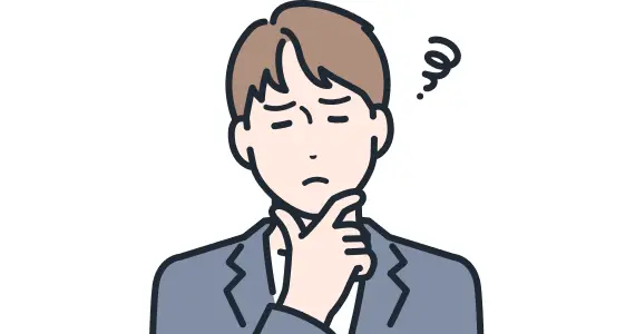 悩む男性のイラスト